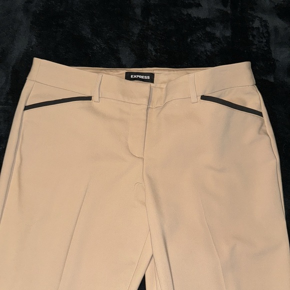 8R Express tan dress pants with black accents EUC - Picture 3 of 6